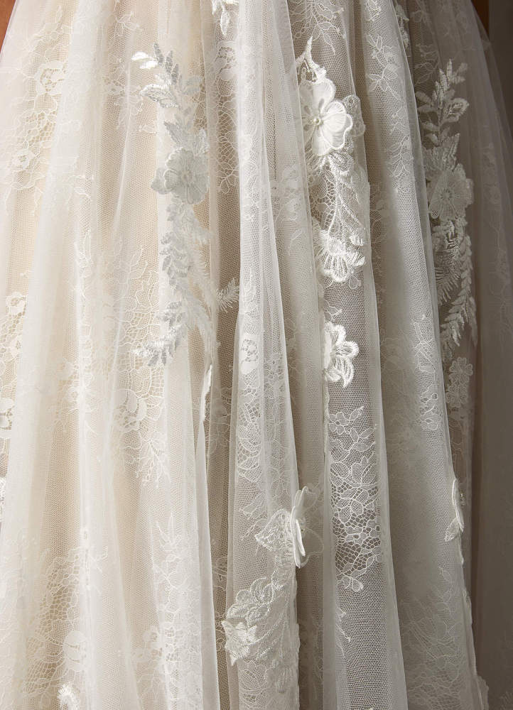 elyessen  Diamond White A-Line Lace Tulle Dress