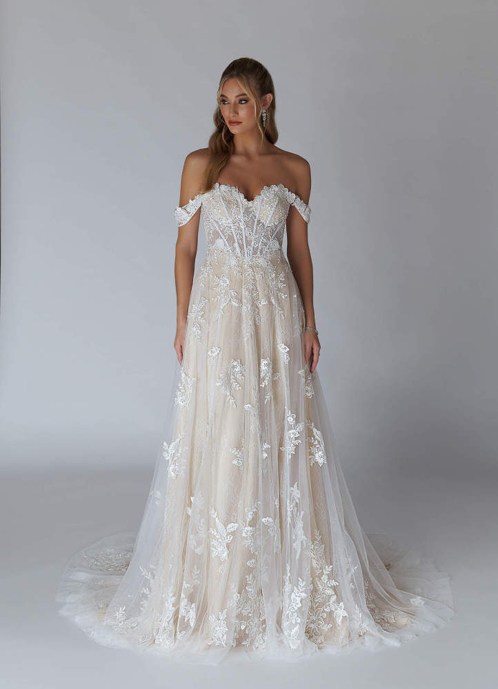 elyessen Diamond White A-Line Sweetheart Sequins Tulle Dress
