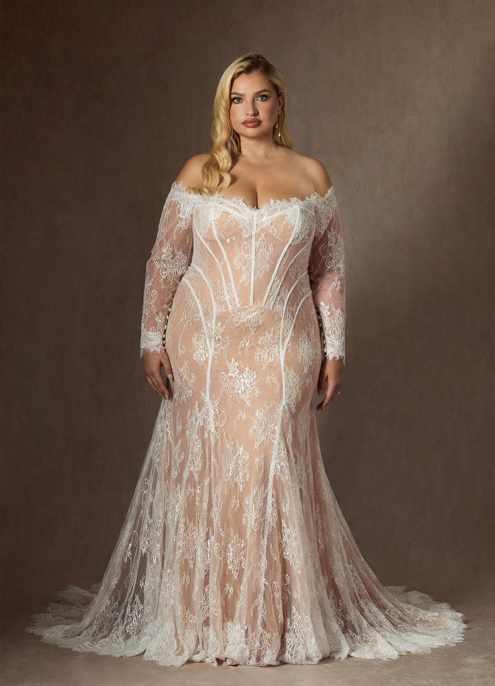 elyessen  Diamond White Mermaid Off the Shoulder Tulle Dress