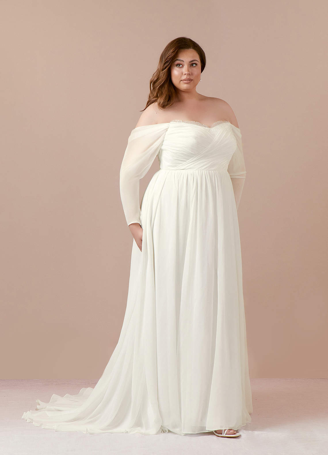 elyessen  Diamond White A-Line Sweetheart lace Chiffon Dress