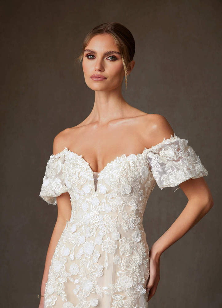 elyessen Diamond White A-Line Sweetheart Lace Dress