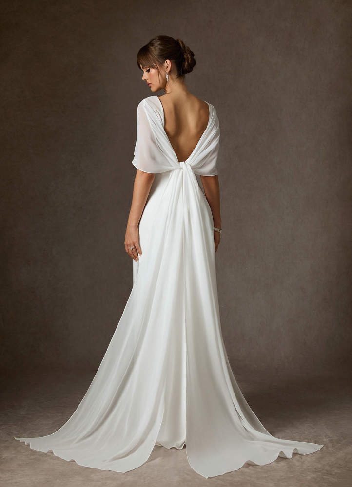 elyessen Caity Diamond White Fit and Flare Crepe Back Satin Dress