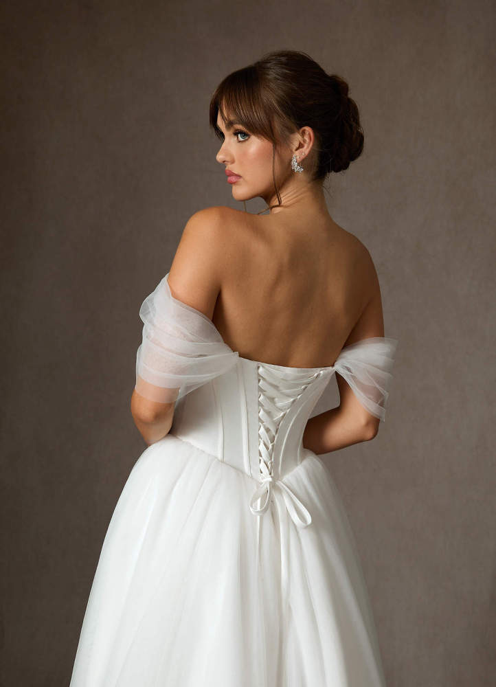 elyessen Adalyn Two-Piece Diamond White Ball-Gown Tulle Dress