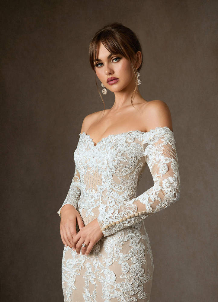 elyessen  Diamond White Mermaid Sequins Tulle Dress