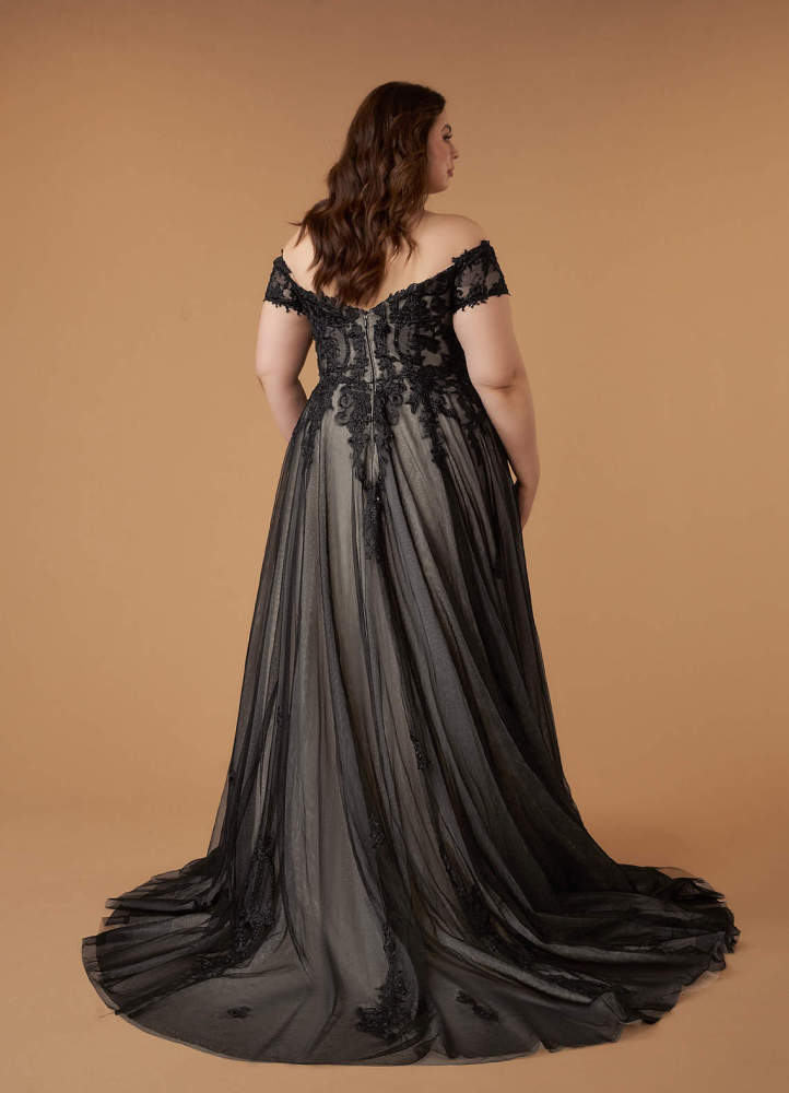 elyessen  Diamond White Ball-Gown Off the Shoulder Tulle Dress