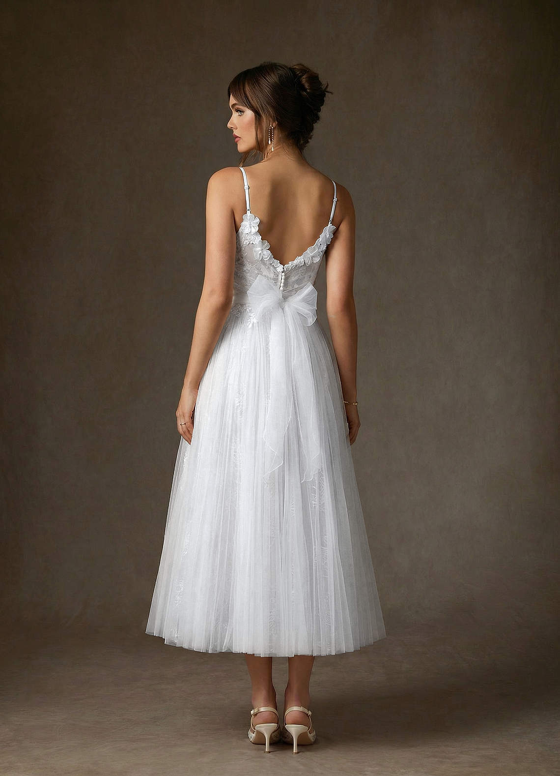 elyessen Zenia Diamond White Champagne A-Line Tulle Dress