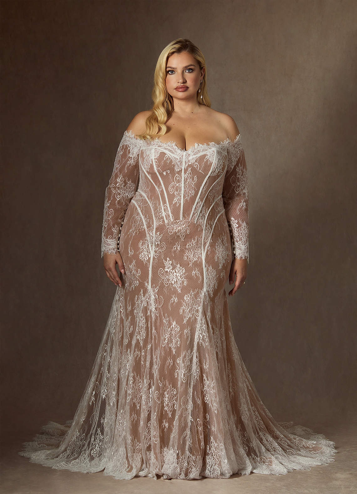 elyessen  Diamond White Mermaid Off the Shoulder Tulle Dress