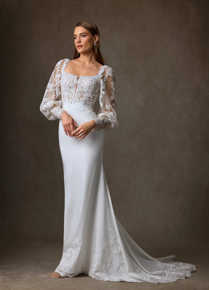 elyessen Diamond White Mermaid Lace Dress