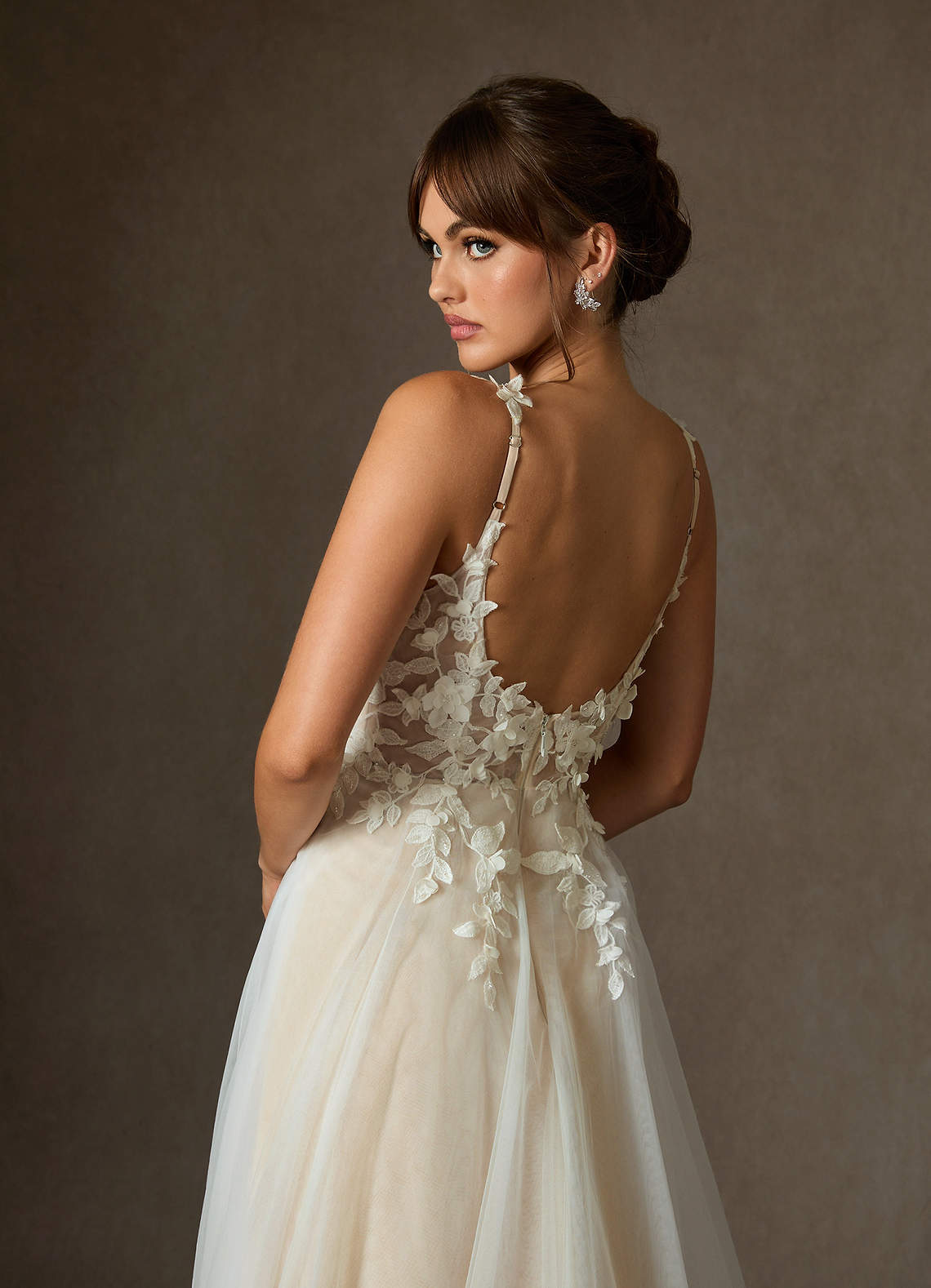 elyessen Shayna Diamond White Ball-Gown Lace Dress