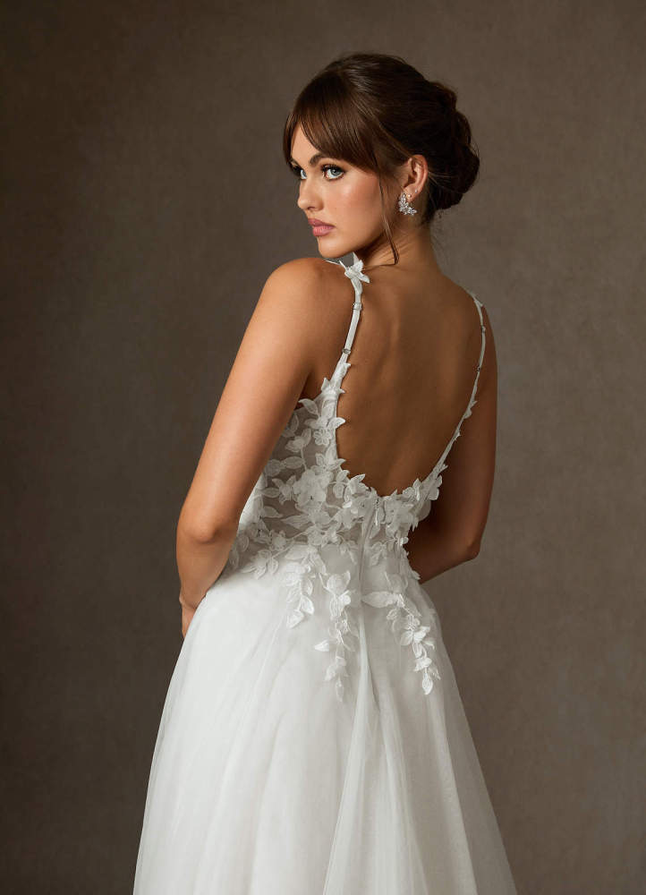 elyessen Shayna Diamond White Ball-Gown Lace Dress