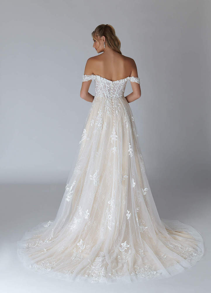 elyessen Florentina Diamond White A-Line Sweetheart Sequins Tulle Dress
