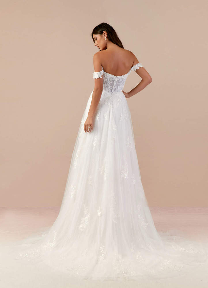 elyessen Florentina Diamond White A-Line Sweetheart Sequins Tulle Dress