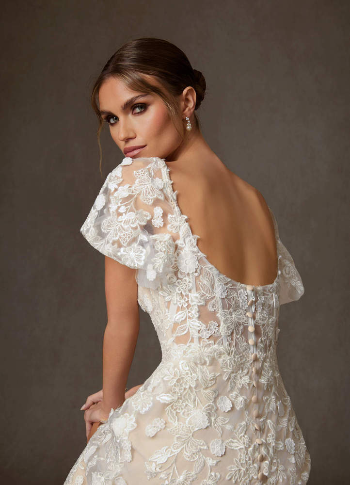 elyessen Diamond White A-Line Sweetheart Lace Dress
