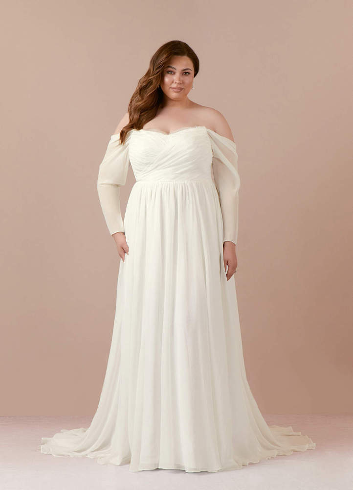 elyessen  Diamond White A-Line Sweetheart lace Chiffon Dress