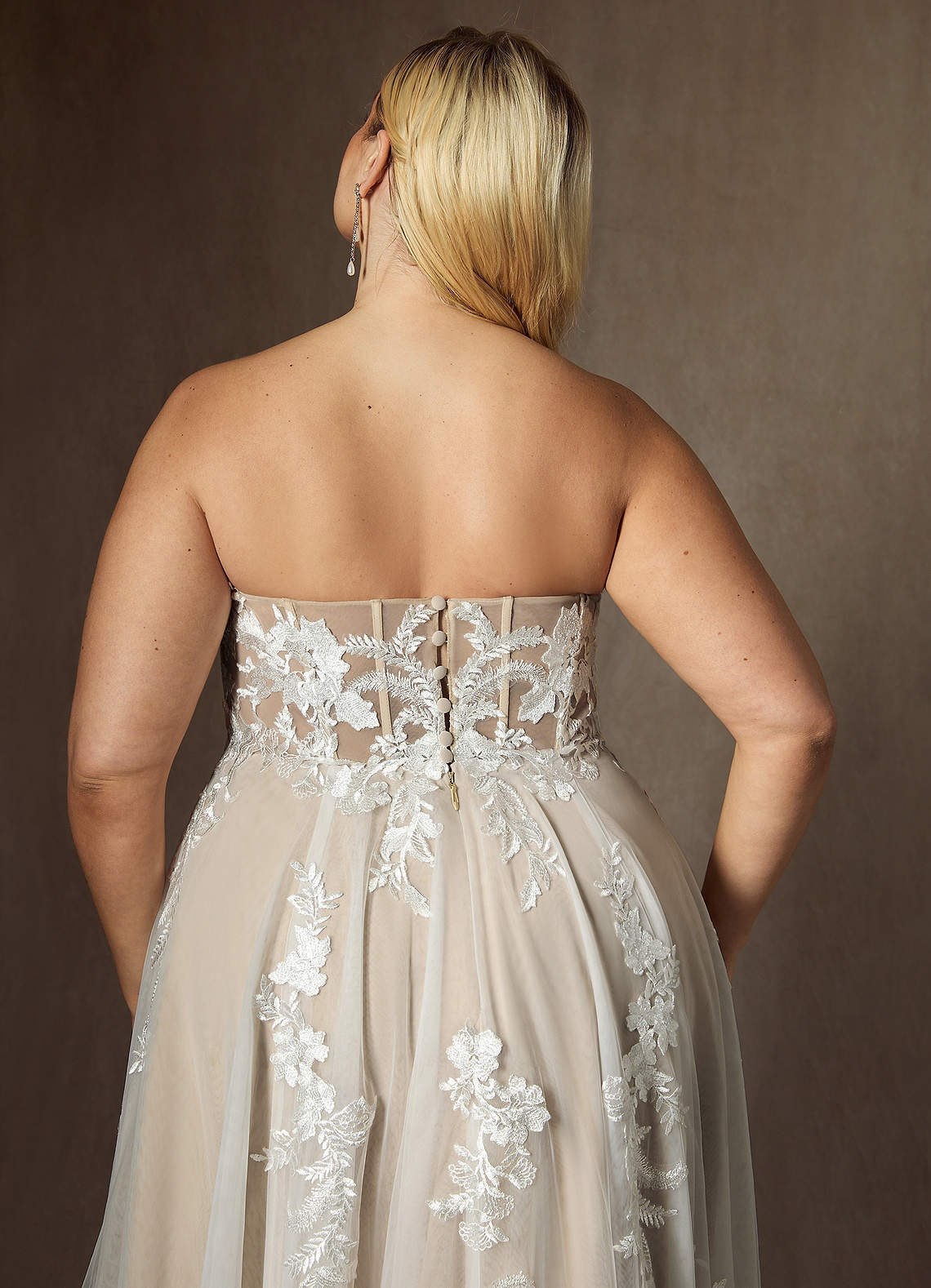 elyessen  Diamond White A-Line Sequins Tulle Dress