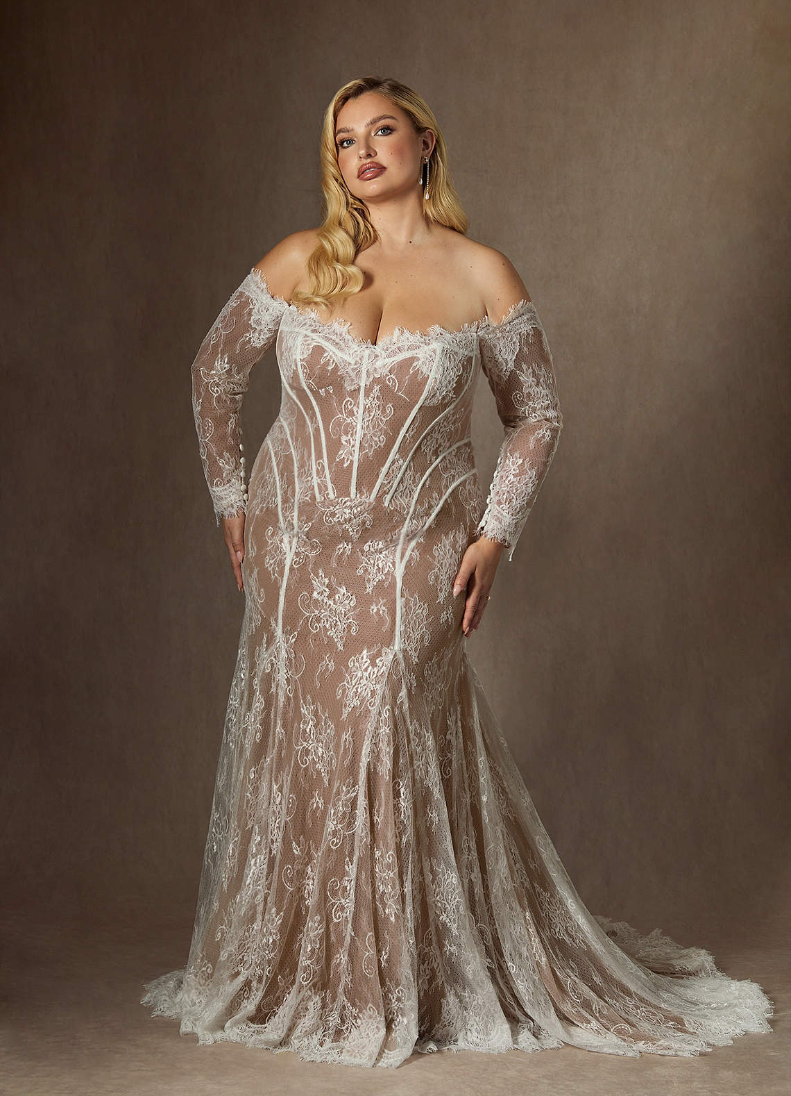 elyessen  Diamond White Mermaid Off the Shoulder Tulle Dress