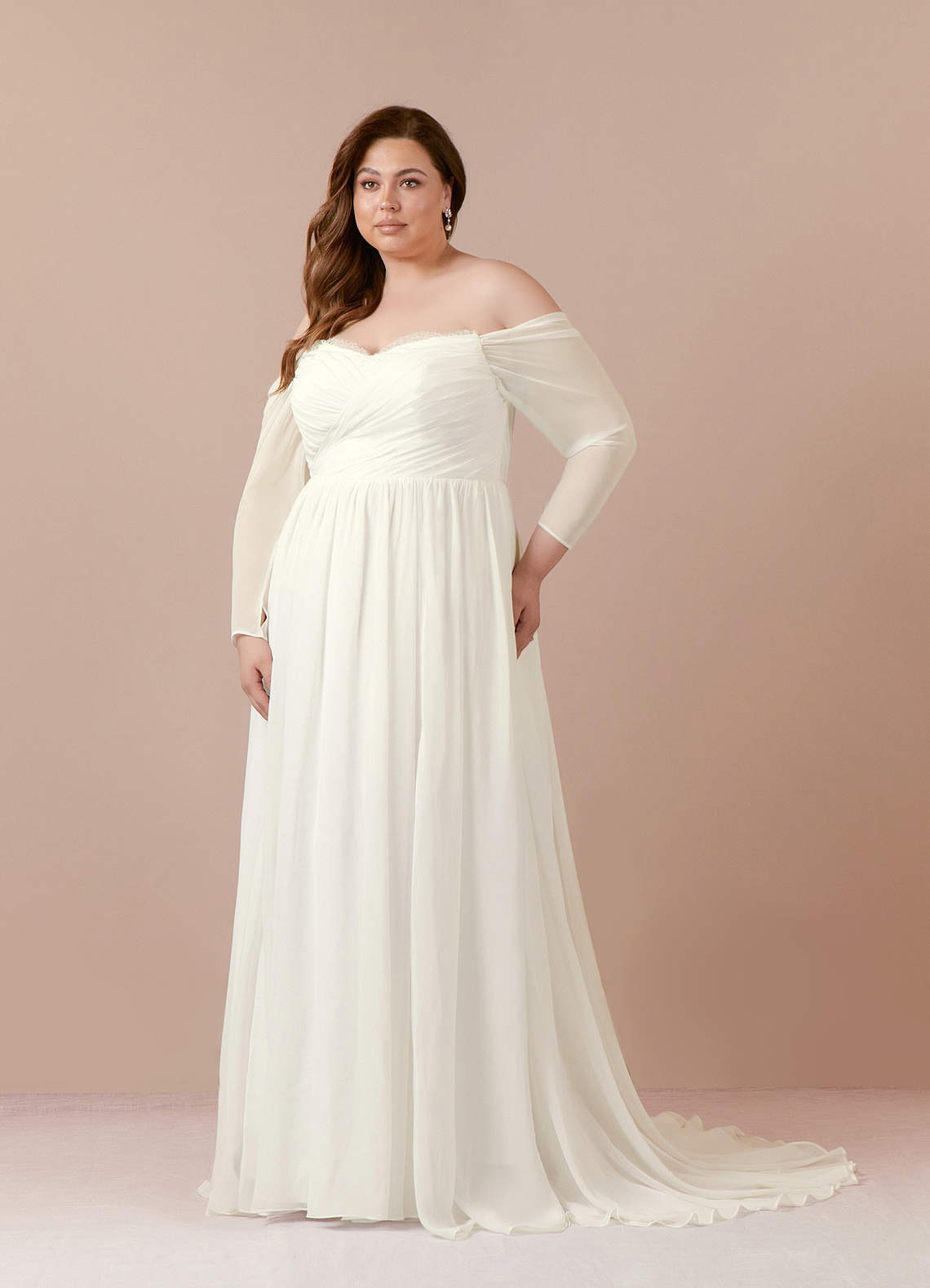 elyessen  Diamond White A-Line Sweetheart lace Chiffon Dress