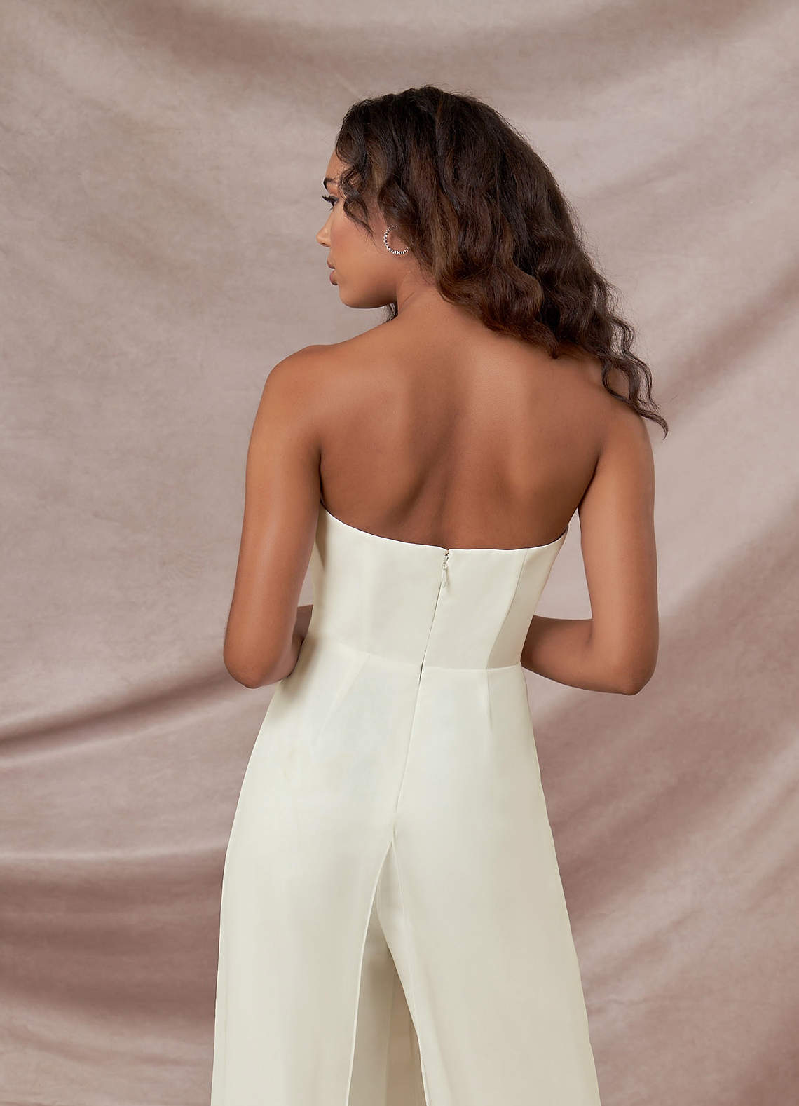 elyessen  Diamond White Pant Styles Strapless Chiffon Dress