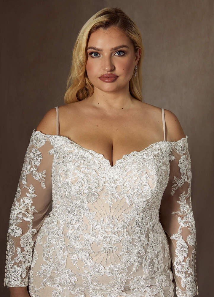 elyessen  Diamond White Mermaid Sequins Tulle Dress