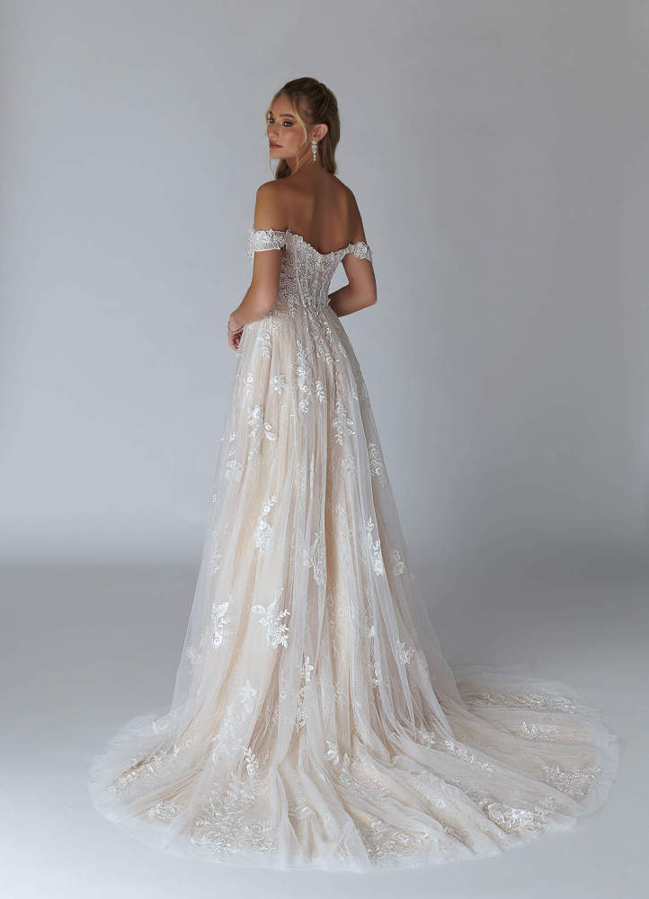 elyessen Diamond White A-Line Sweetheart Sequins Tulle Dress