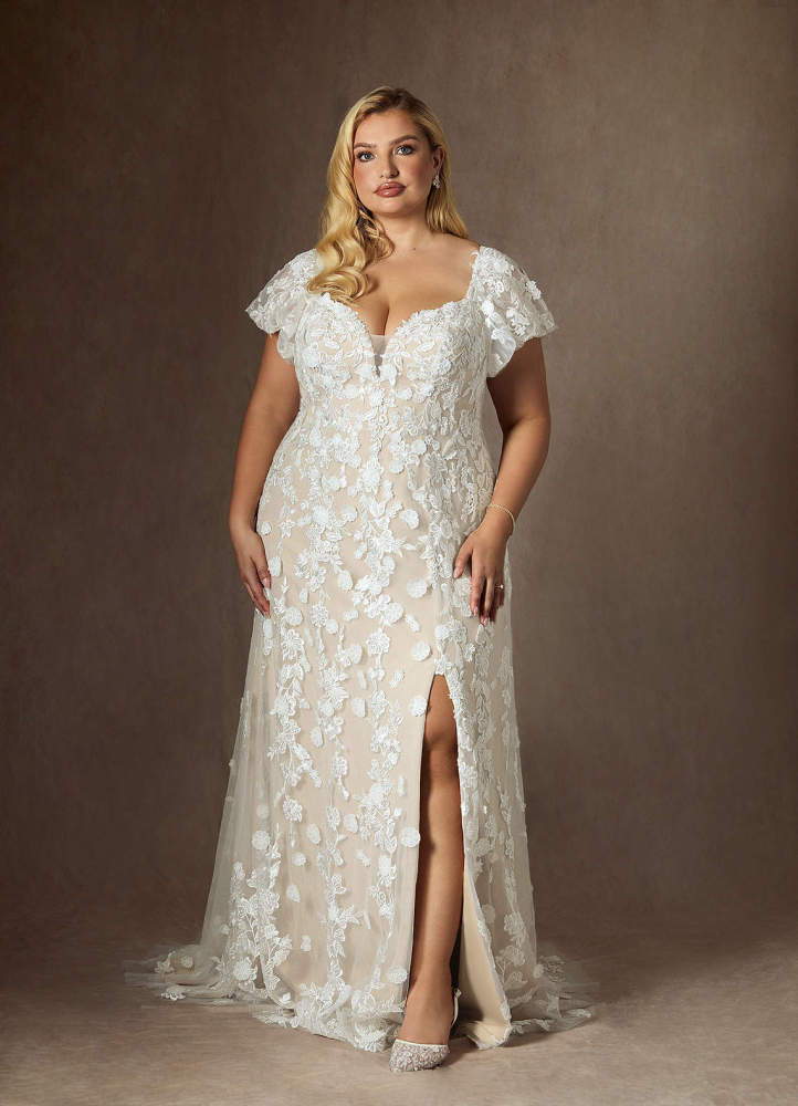 elyessen Diamond White A-Line Sweetheart Lace Dress