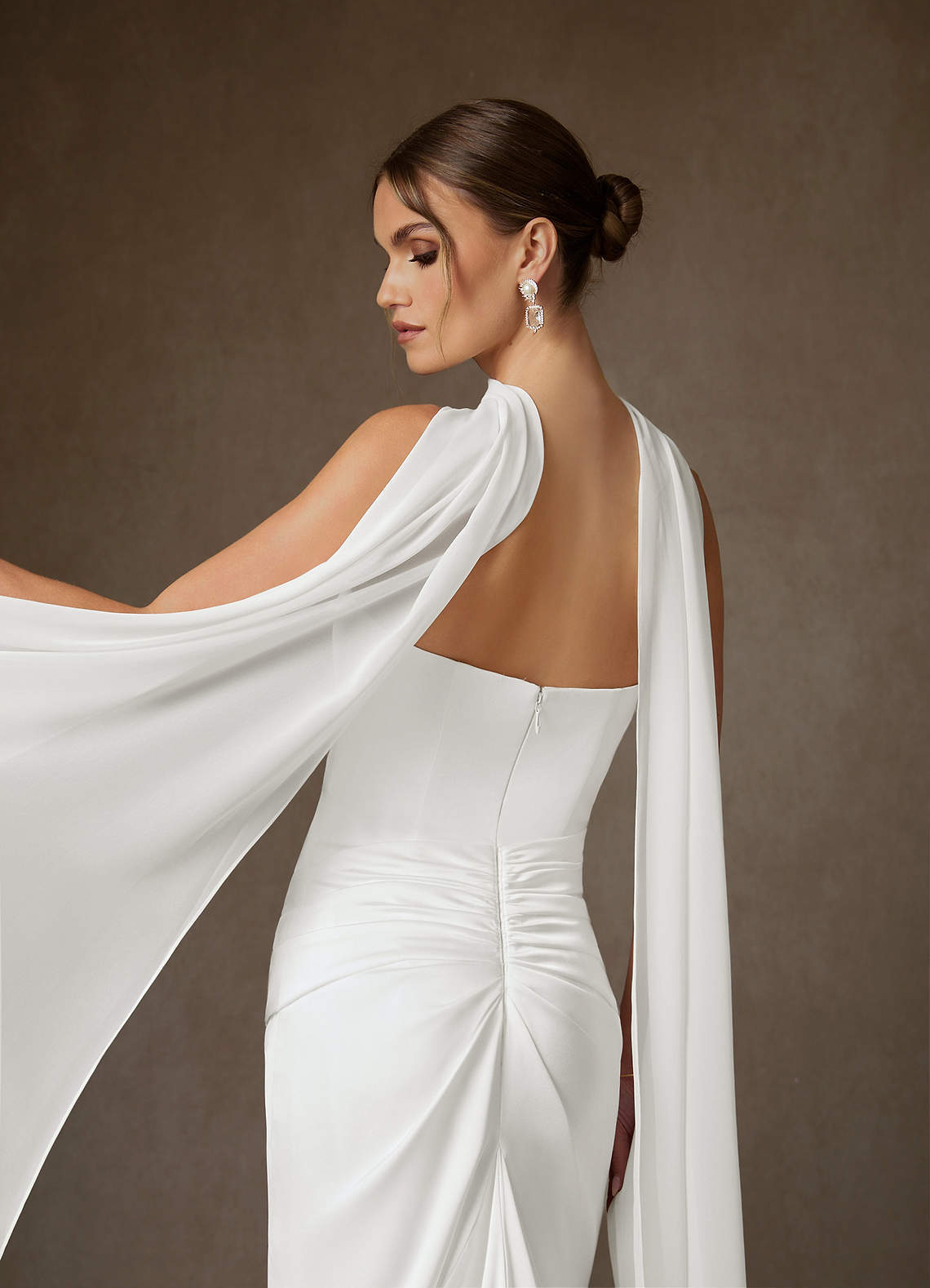 elyessen Begonia Stretch Diamond White Sheath Strapless Stretch Satin Dress