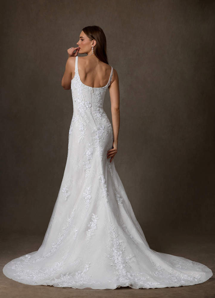 elyessen Rosalie Diamond White A-Line Lace Dress