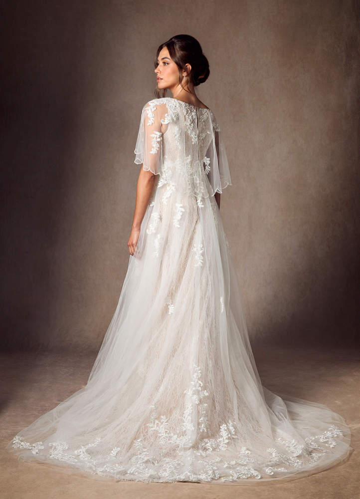 elyessen  Diamond White A-Line Sequins Tulle Dress