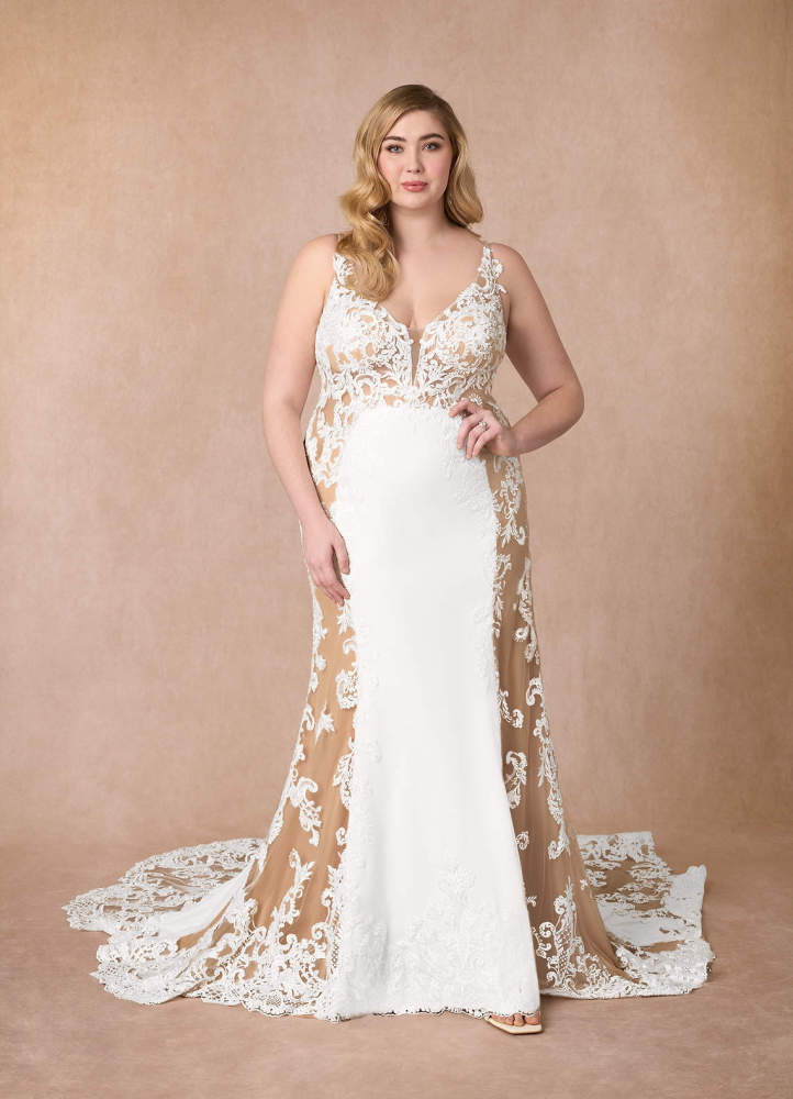 elyessen  Stretch Diamond White Mermaid Sequins Stretch Crepe Dress