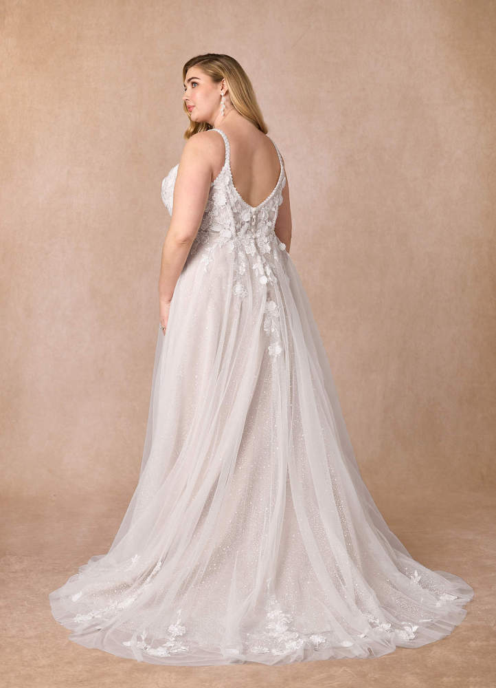 elyessen  Diamond White A-Line Scoop Tulle Dress