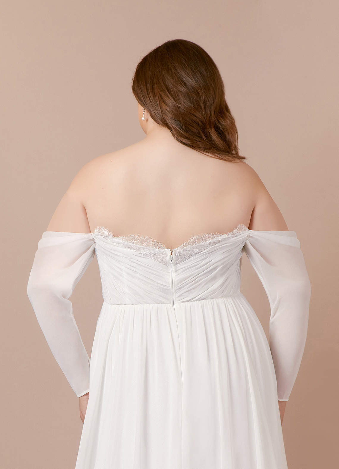elyessen Lilith Diamond White A-Line Sweetheart lace Chiffon Dress