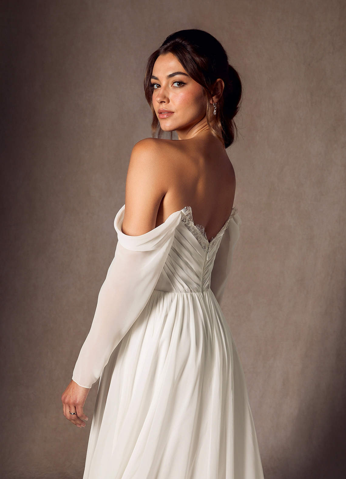 elyessen Lilith Diamond White A-Line Sweetheart lace Chiffon Dress