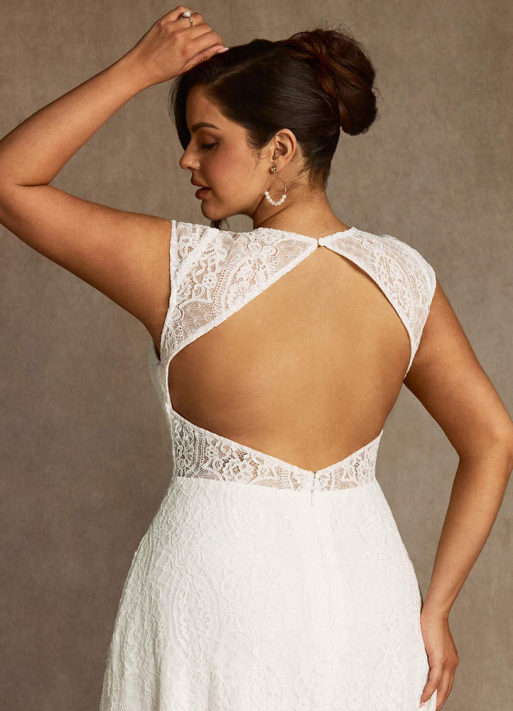 elyessen Lilly Diamond White A-Line Lace Dress