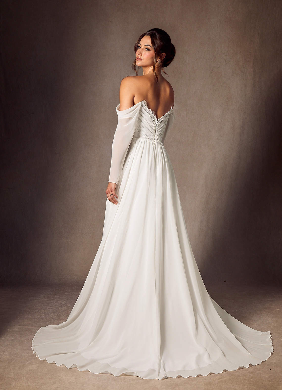 elyessen  Diamond White A-Line Sweetheart lace Chiffon Dress