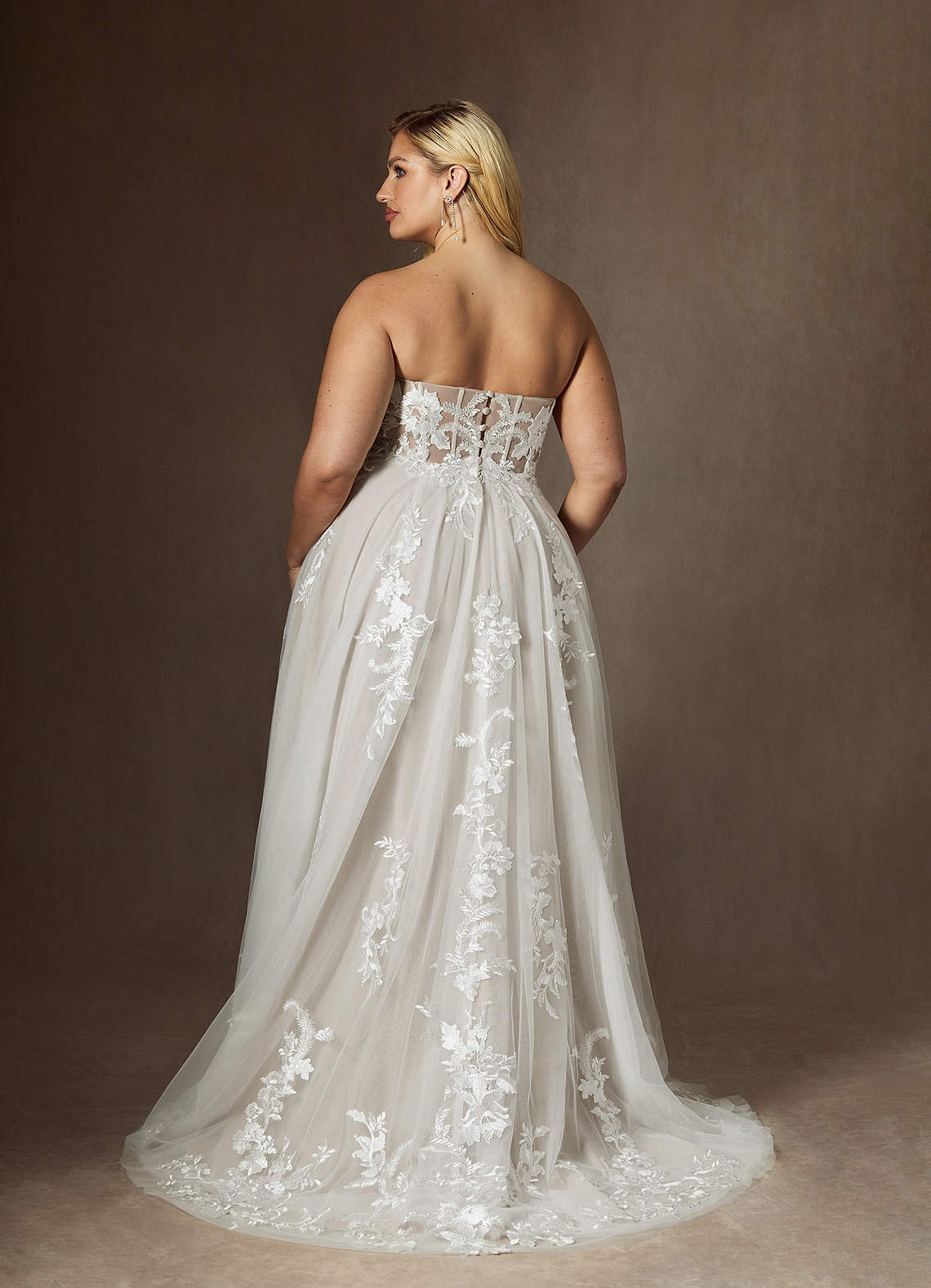 elyessen Aurorie Diamond White A-Line Sequins Tulle Dress