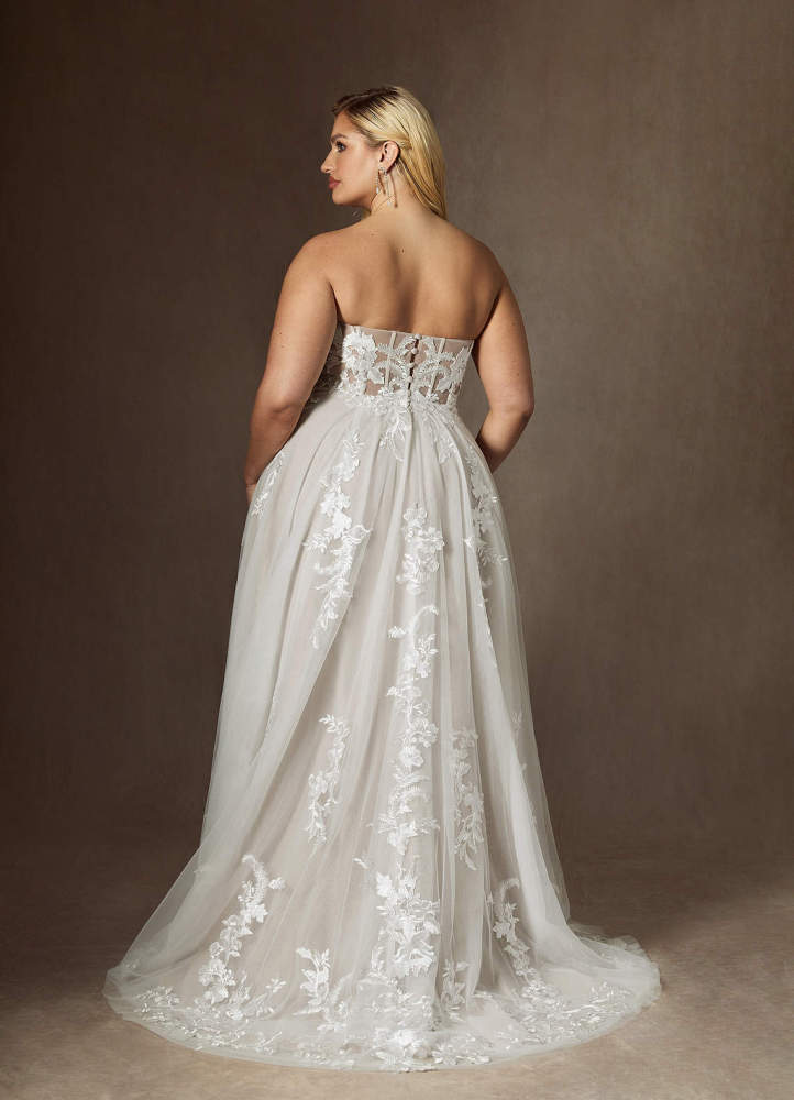 elyessen Aurorie Diamond White A-Line Sequins Tulle Dress