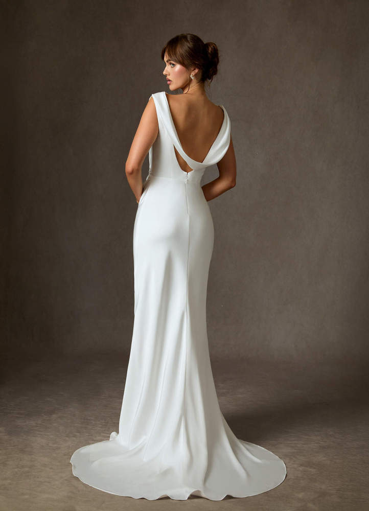 elyessen Kieryn Stretch Diamond White Fit and Flare Stretch Satin Dress