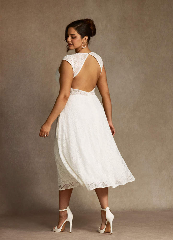 elyessen Lilly Diamond White A-Line Lace Dress