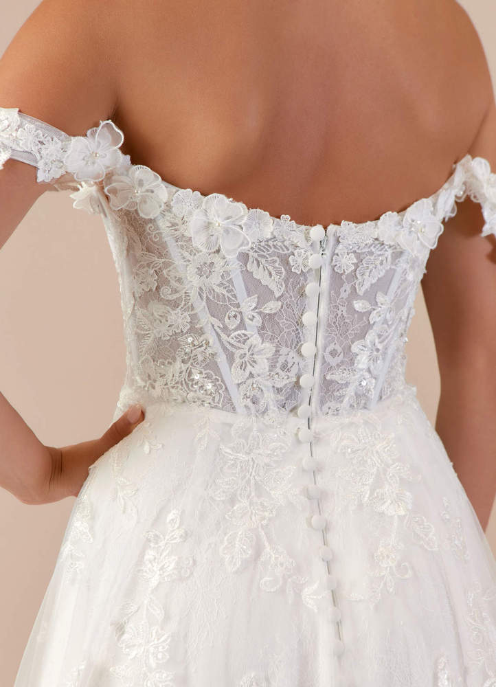 elyessen Florentina Diamond White A-Line Sweetheart Sequins Tulle Dress