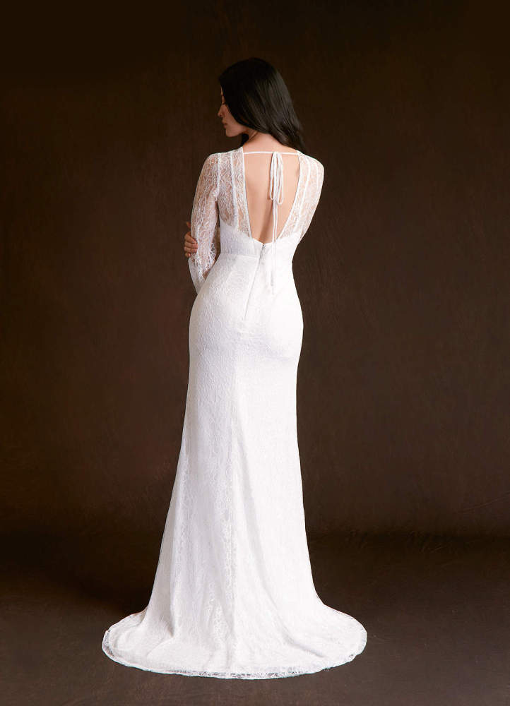 elyessen Willa Diamond White Mermaid Lace Dress
