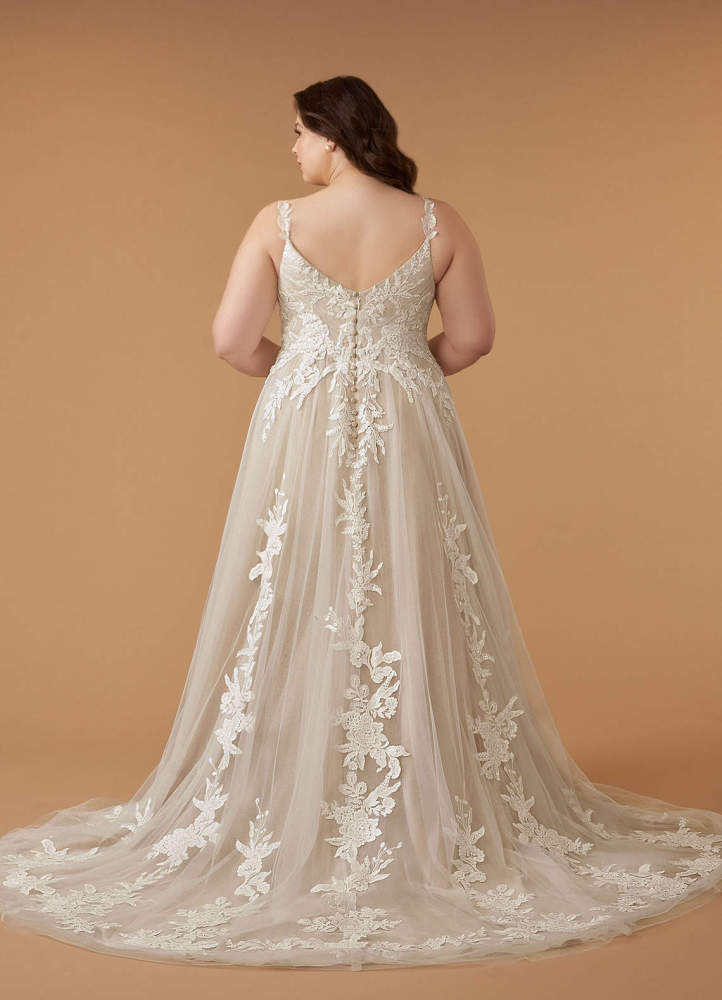 elyessen  Diamond White A-Line V-Neck Sequins Tulle Dress