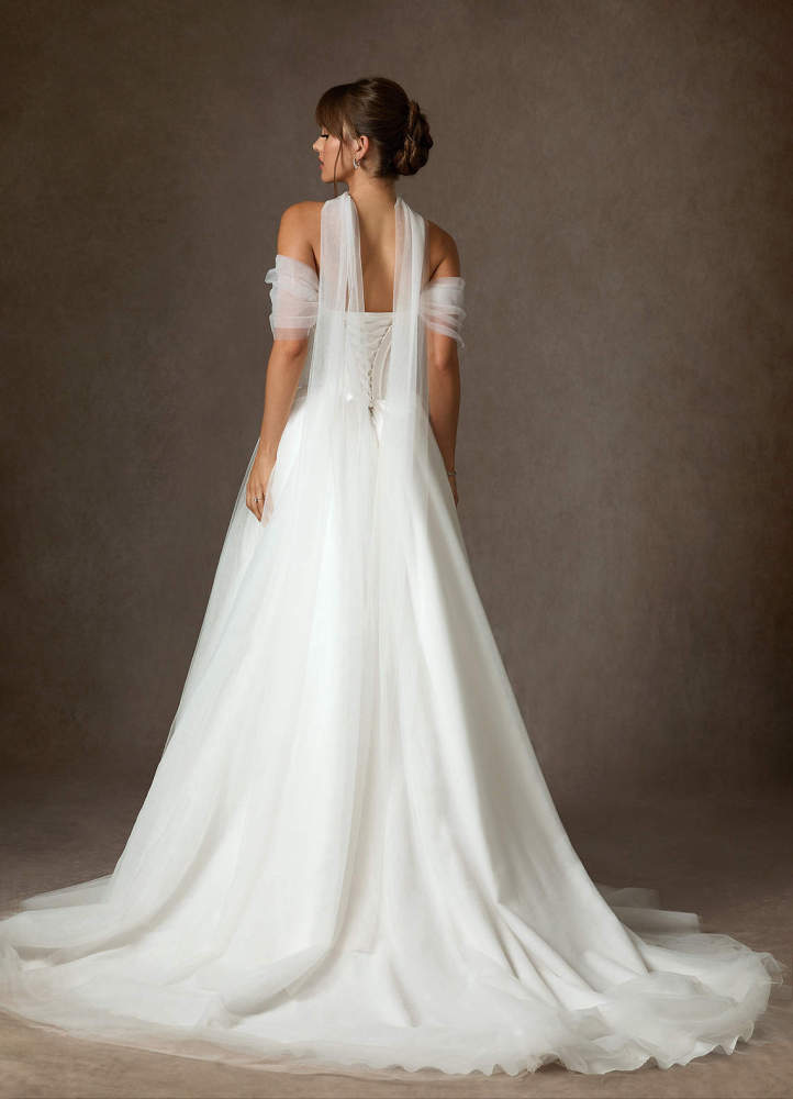 elyessen Adalyn Two-Piece Diamond White Ball-Gown Tulle Dress
