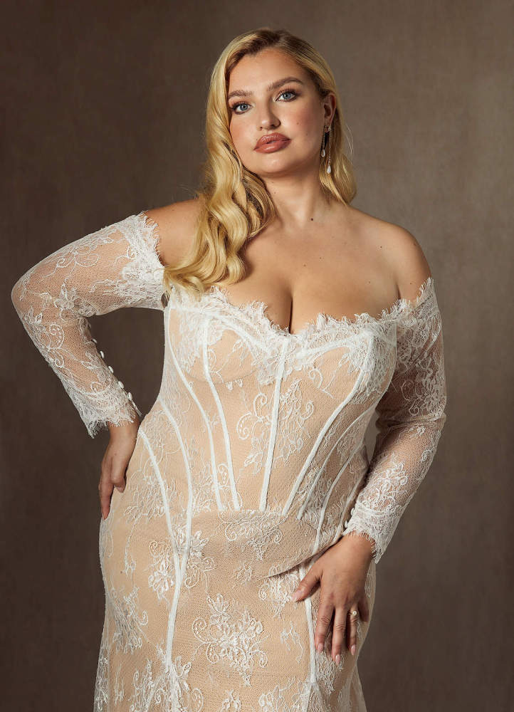 elyessen  Diamond White Mermaid Off the Shoulder Tulle Dress
