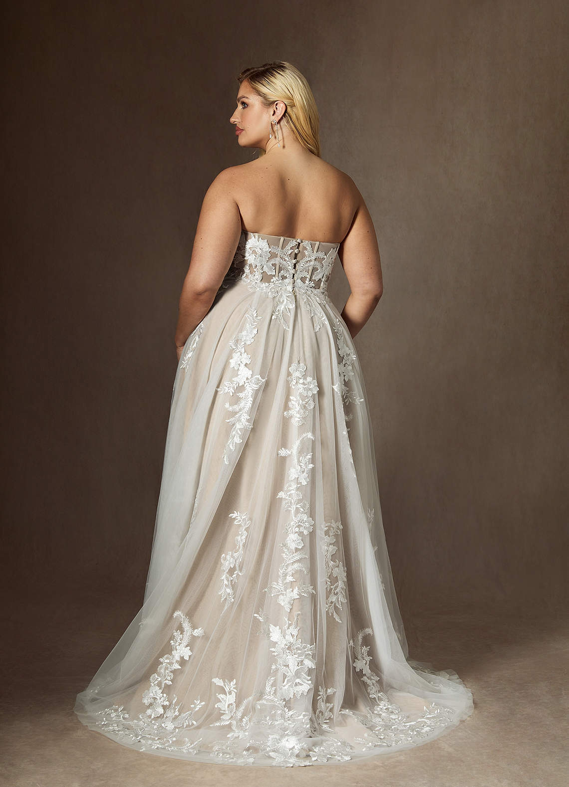 elyessen  Diamond White A-Line Sequins Tulle Dress