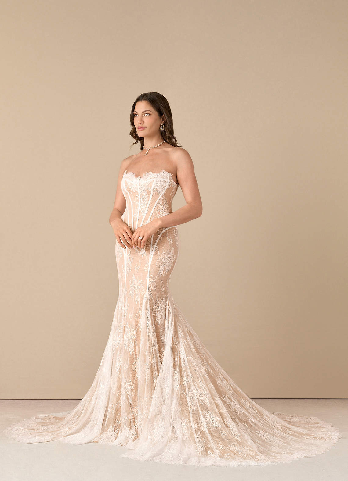 elyessen  Diamond White Mermaid Off the Shoulder Tulle Dress