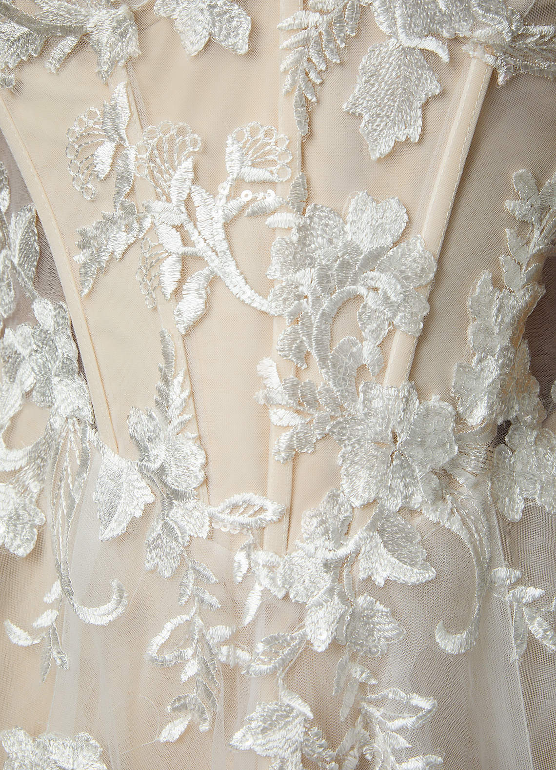 elyessen  Diamond White A-Line Sequins Tulle Dress