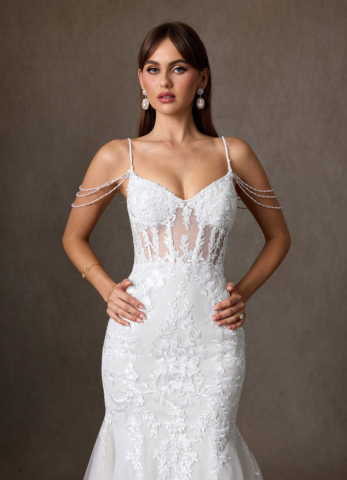 elyessen Denise Diamond White Mermaid Sequins Tulle Dress