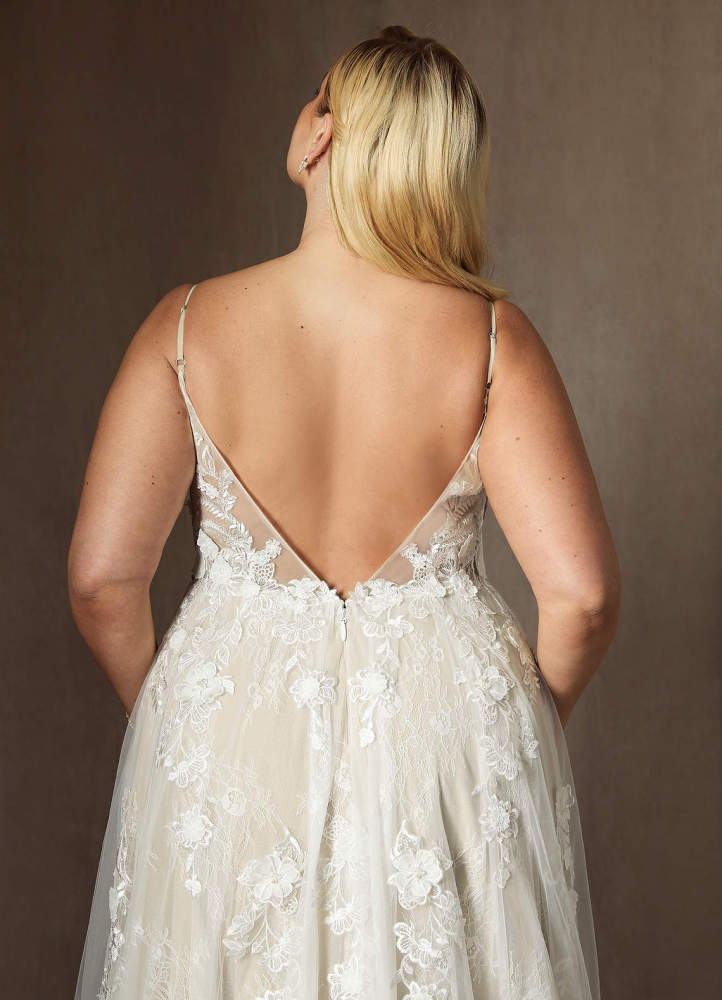 elyessen  Diamond White A-Line Lace Tulle Dress