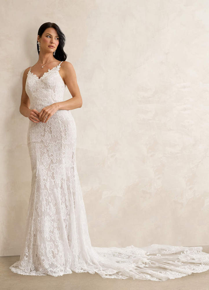 elyessen Prudence Diamond White Mermaid Sequins Tulle Dress