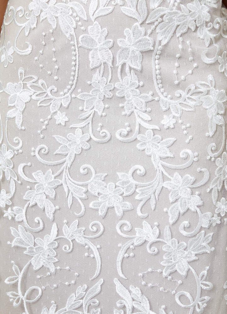elyessen Devonna Diamond White Sheath V-Neck Sequins Lace Dress
